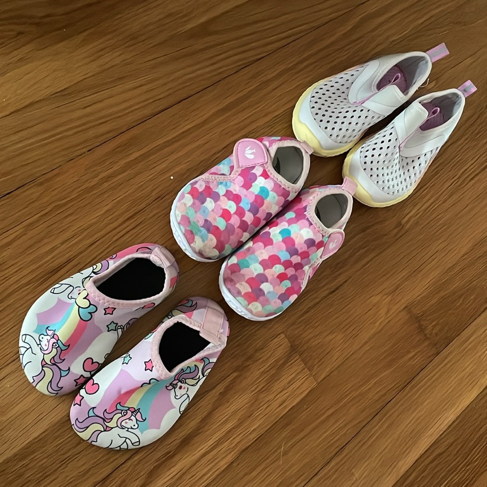 6/6.5/7 water shoes (3 pairs bundle) - Colorful Kids Slip-On Shoes